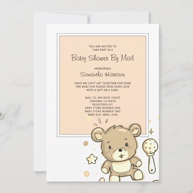 Baby Shower By Mail Invitation (Front)