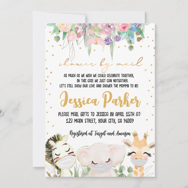 Baby shower by mail invitation  (Front)