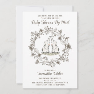 Baby Shower By Mail Invitations   Twins