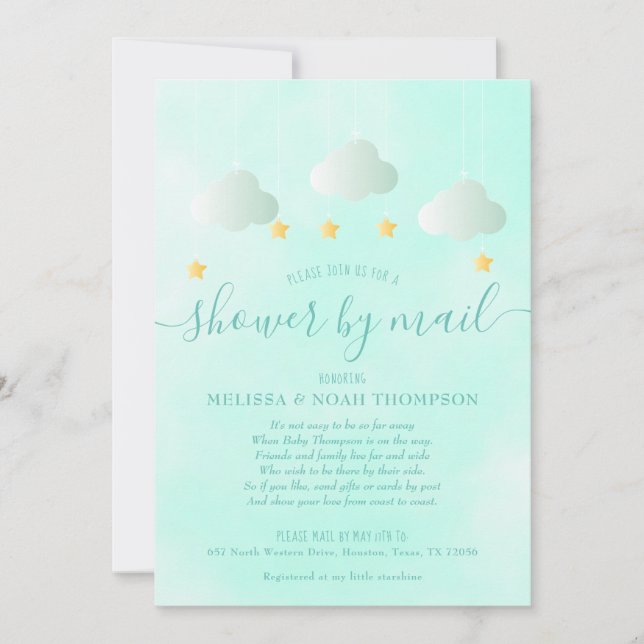 Baby Shower By Mail Long Distance Gender Neutral Invitation (Front)
