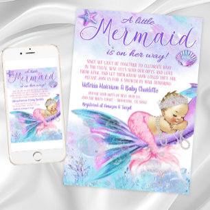 Baby Shower By Mail Mermaid Baby Shower Invitation