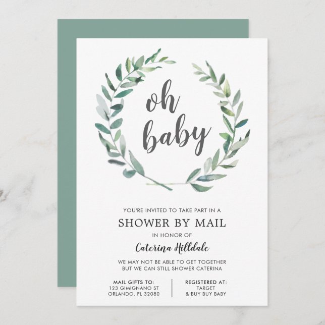 Baby Shower By Mail Oh Baby Gender Neutral Invitation (Front/Back)