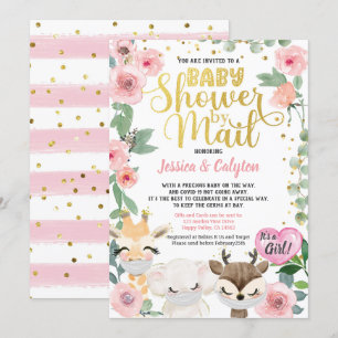 Baby Shower By Mail Pandemic Woodland Animal Invitation