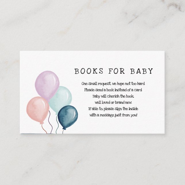 Baby Shower by Mail Send a Book Enclosure Card (Front)