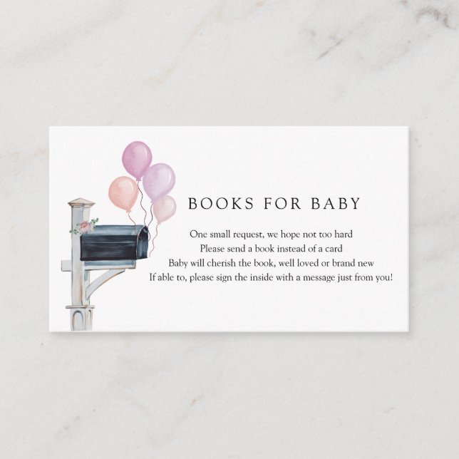 Baby Shower by Mail Send a Book Enclosure Card (Front)