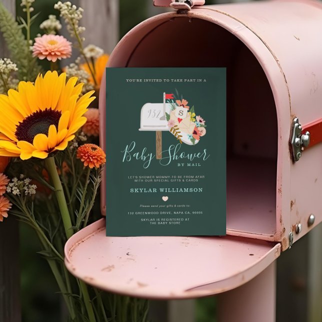 Baby Shower By Mail Shower Mummy-To-Be From Afar Invitation (Baby Shower By Mail Shower Mommy-To-Be From Afar Invitation)