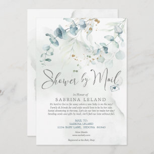 Baby Shower by Mail Watercolor Eucalyptus Greenery Invitation
