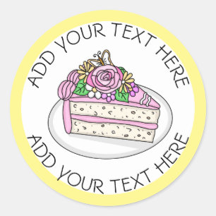 Baby Shower Cake topped with Roses and Flowers   Classic Round Sticker