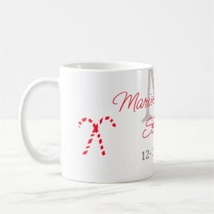 Baby shower candy cane Christmas holiday monogram Coffee Mug