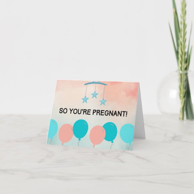 Baby Shower Card, Congratulation, Pregnancy Card (Front)