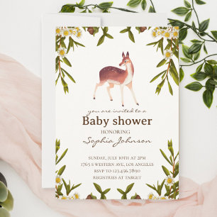 Baby Shower Card, Woodland Baby Shower Card, Gende Invitation