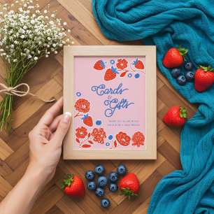 Baby Shower Cards & Gifts Berries & Flowers Poster