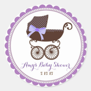 Baby Shower Carriage Stickers Favours