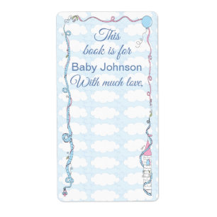 Baby Shower "Castle Pink" Bookplate Sheet of 8