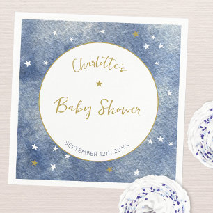 Baby Shower Celestial Star Watercolor Personalised Napkin