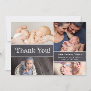 Baby Shower Chalkboard Modern Photos  Thank You Card