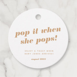 Baby shower champagne bottle gift tag