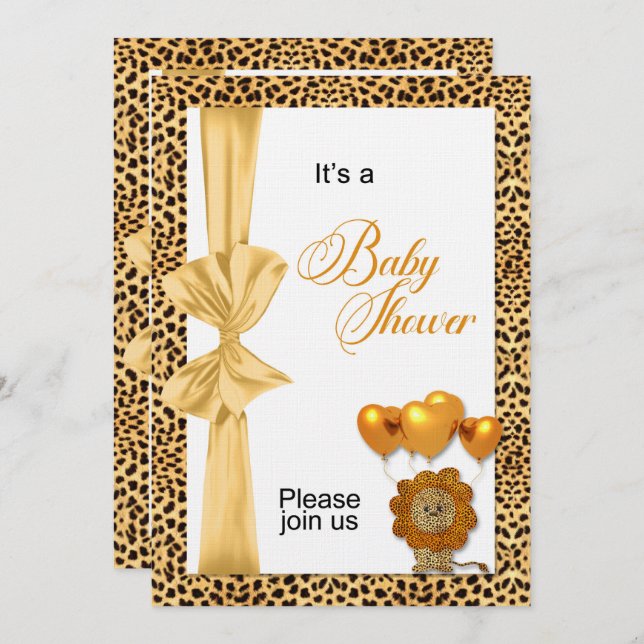 Baby Shower Cheetah Print Gender Neutral Invitation (Front/Back)