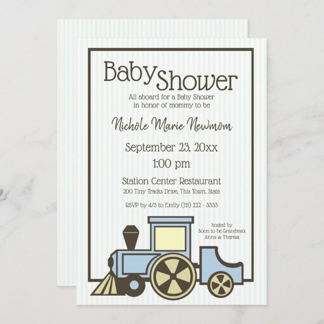 Baby Shower Choo Choo Train Invitation (Front/Back)