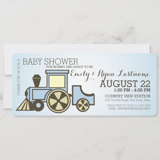 Baby Shower Choo Choo Train Invitation (Front)