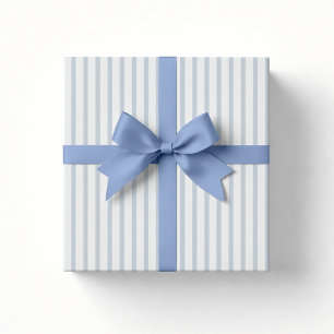 Baby shower classic blue /Off-white striped Wrapping Paper
