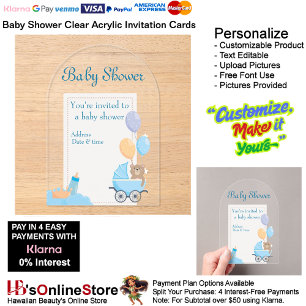 Baby Shower Clear Acrylic Invitation Card 5