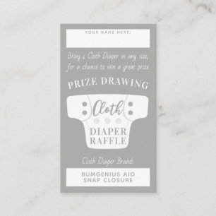Baby Shower Cloth Diaper Raffle Tickets Light Grey Enclosure Card