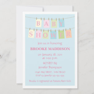 Baby Shower Clothesline-pink Invitation