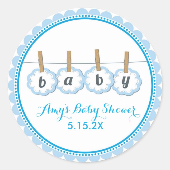 Baby Shower Clothesline Stickers (Front)