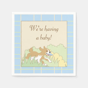 Baby Shower Cocktail Napkins/Blue Build a Shower Napkin