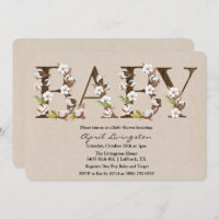 Baby Shower Cotton Alphabet Invitation