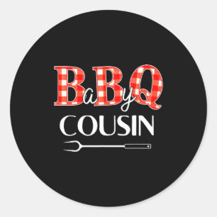 Baby Shower Cousin Bbq Party Cute Matching Family  Classic Round Sticker