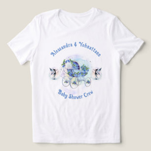 Baby Shower Crew Whimsical Blueberry Stroller Tri-Blend Shirt
