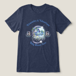 Baby Shower Crew Whimsical Blueberry Stroller Tri-Blend Shirt