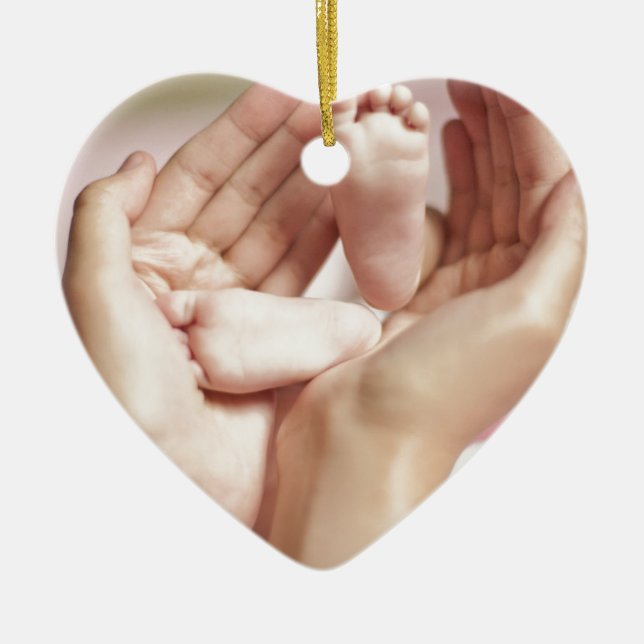 Baby Shower Crib Nursery Expecting Parent Mother Ceramic Ornament (Front)