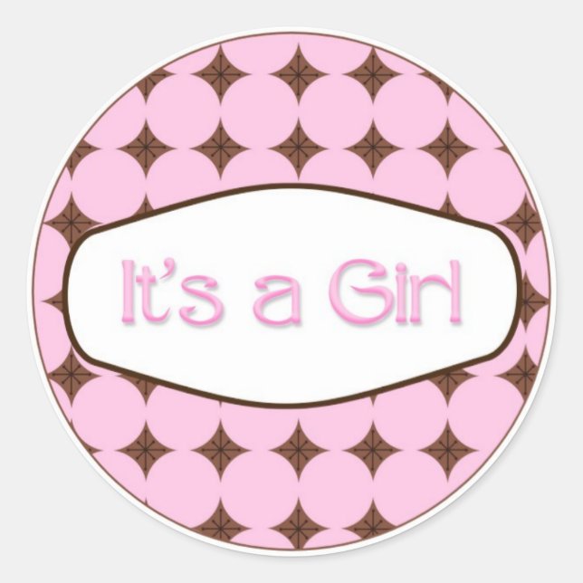 Baby Shower Cupcake Toppers Stickers It's a Girl (Front)