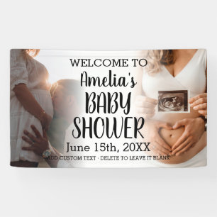 Baby Shower Custom 2 Photo Welcome Banner