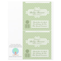 Baby Shower Custom Candy Bar Wrappers Green