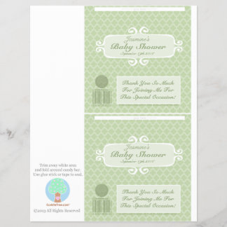 Baby Shower Custom Candy Bar Wrappers Green