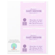 Baby Shower Custom Candy Bar Wrappers Pink