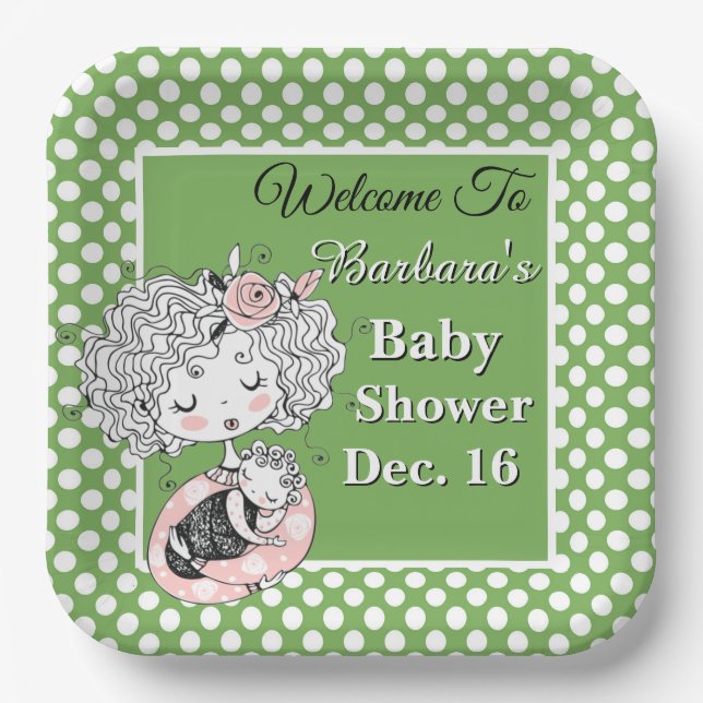Baby Shower Customise  Paper Plate (Front)