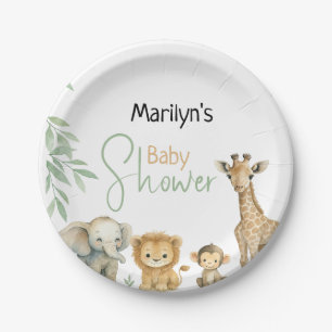 Baby Shower Cute Baby Animals Paper Plate