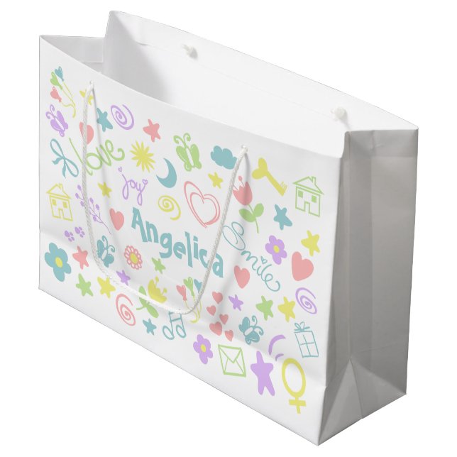Baby Shower Cute Baby Girl Gift Bag (Front Angled)
