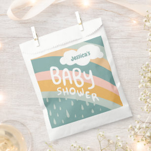 BABY SHOWER Cute Clouds Rainbow Rain CUSTOM Favour Bag
