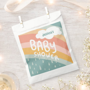 BABY SHOWER Cute Clouds Rainbow Rain CUSTOM Favour Bag