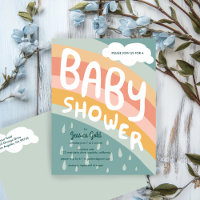 BABY SHOWER Cute Clouds Rainbow Rain Custom 