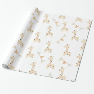 Baby shower cute Giraffe Wrapping Paper