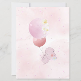 BABY SHOWER CUTE HIPPO. FOR BABY GIRL INVITATION
