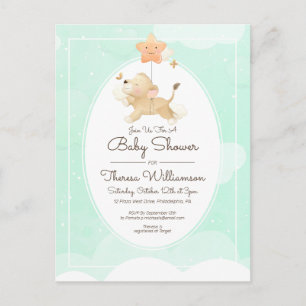 Baby Shower   Cute Lion Cub Postcard