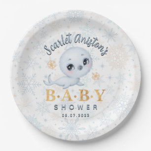Baby Shower Cute Polar Seal Paper Plate